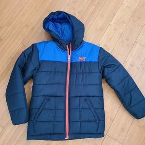 Nike Kids Blue and Black Puffer Jacket